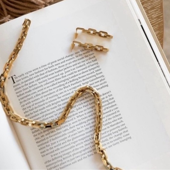 NWT Eddie Borgo Supra 12K Karat Gold Chain Link Necklace 17” Length - Picture 6 of 8